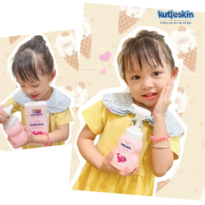 Sữa tắm gội cho bé Kutieskin giúp làm sạch, kháng viêm và dưỡng ẩm
